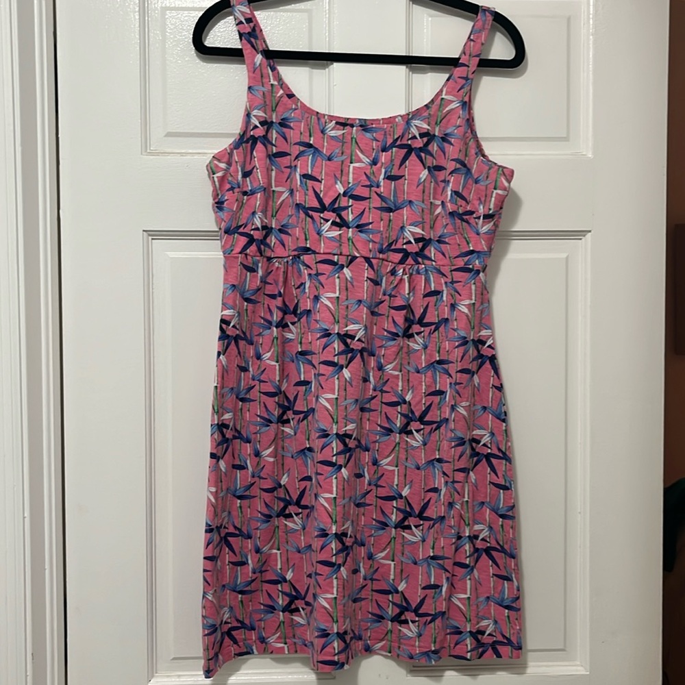 Tommy Bahama Mini Dress Pink‎ Bamboo Forest Floral Pullover Sleeveless Sz M